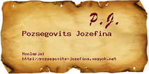 Pozsegovits Jozefina névjegykártya